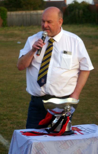 League Secretary Ian Baker talking at the post match presentation League Secretary Ian Baker talking at the post match presentation
